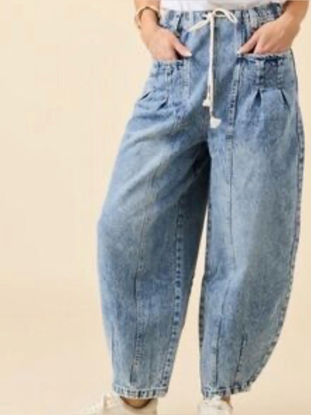 Pink Lily Paperbag drawstring waist women’s medium jeans